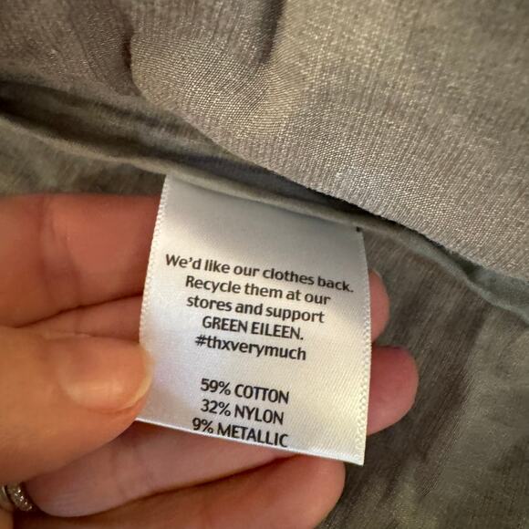 Eileen Fisher Zip Jacket w/removable hood Longsleeve Cotton Metallic taupe Large - Picture 7 of 12